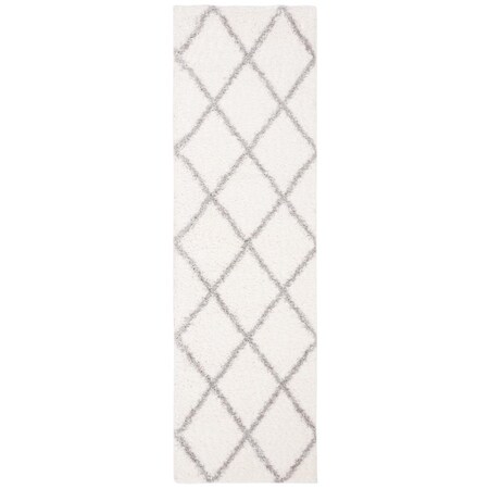 Safavieh 2.3 x 8 in. Power Loomed Contemporary Rectangle Parma Shag Rug Cream & Grey PMA515A-28